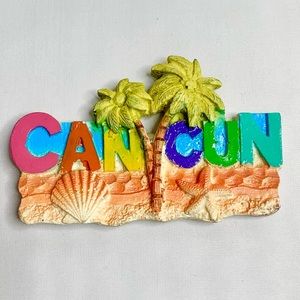 Mexico Cancun Fridge Magnet Souvenir Palm Tree Sea
